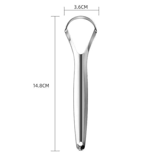 Tongue scraper in practical box - Stainless steel Silver silver