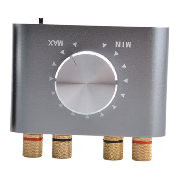Mini Bluetooth 5.0 digital strømforsterker HiFi stereoforsterker 2.0-kanals 50W×2 strømforsterker Trådløs lydmottaker med strømforsyning (grå)