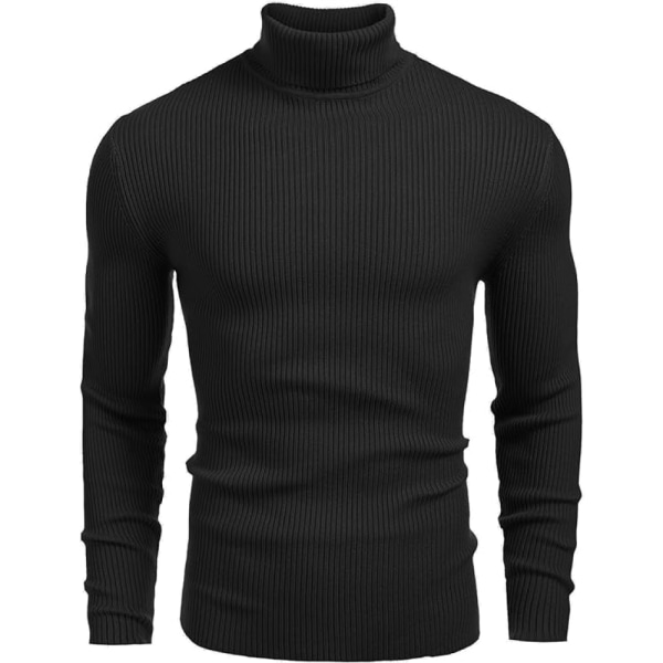 1 stk turtleneck genser for menn--M svart black XL