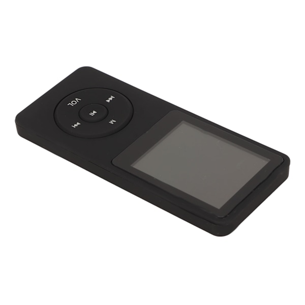 Digital musikspelare 1,8 tums LCD-skärm Stöd för litet minneskort Ultratunn MP3 MP4-spelare med tillbehör Svart