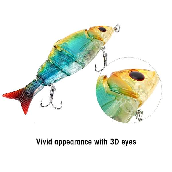 Livsliknande Konstgjort Drag Bete Hårt Ledat Krokbete Crankbait Fiskeutrustning (D)