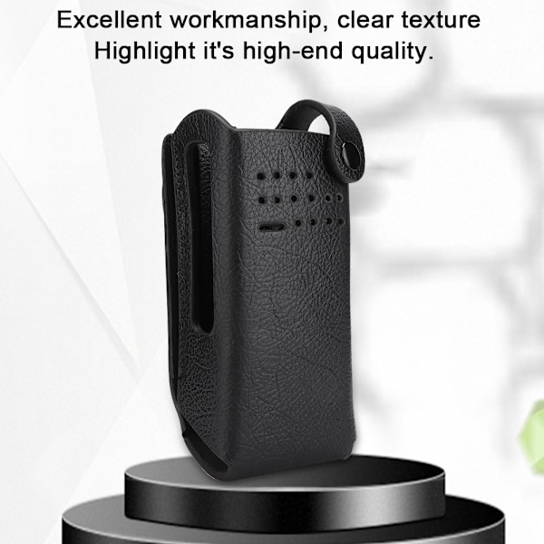 Hårt PU-läderfodral med bältesklämma/nylonaxelrem för Motorola GP328D Walkie Talkie