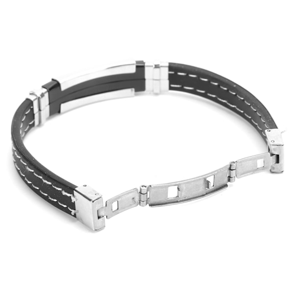 2 st rostfritt stål silikon armband mode män manliga justerbar armband smycken tillbehör