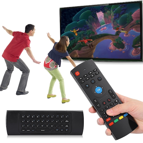 Trådlös Flymouse Fjärrkontroll Mini Multimedia Infraröd Studietangentbord 6 Axlar Somatosensorisk Dubbelsidig Multifunktionell TV-fjärrkontroll