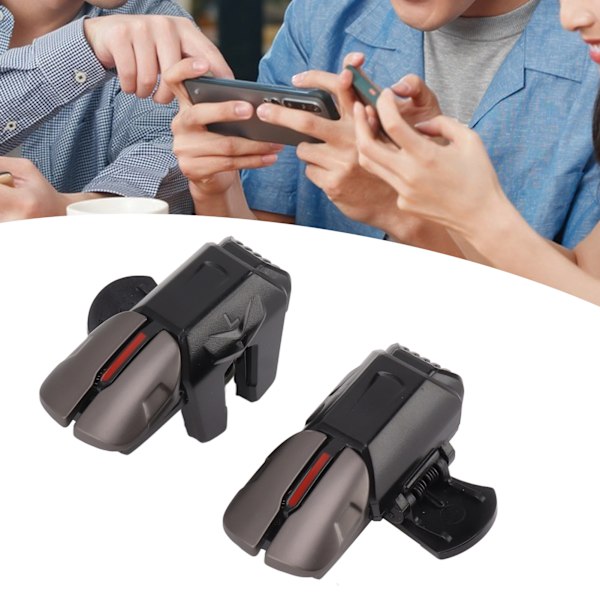 Mobil Spel Trigger 6 Finger Länkage Spelkontroll för Telefoner Känsliga Mobila Triggers Spel Trigger Legering Svart