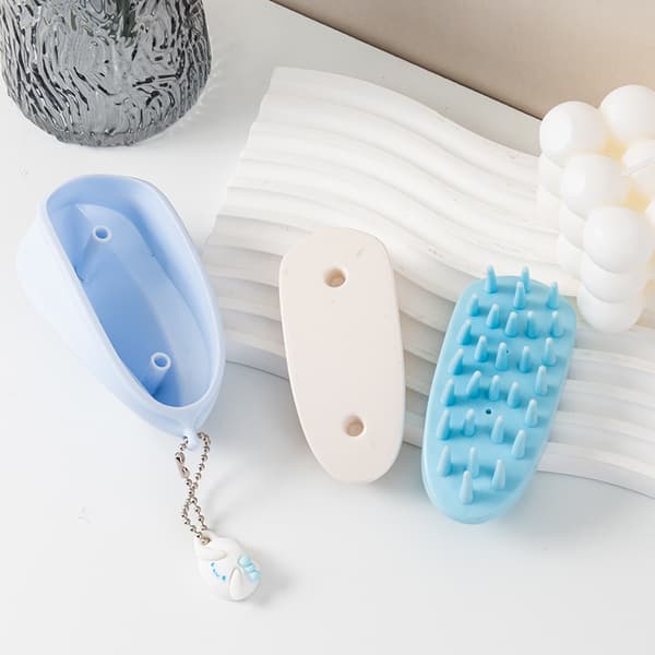 Star Fruit Shaped Silicone Scalp Massage Shampoo Brush - PVC Box - 2 Pack