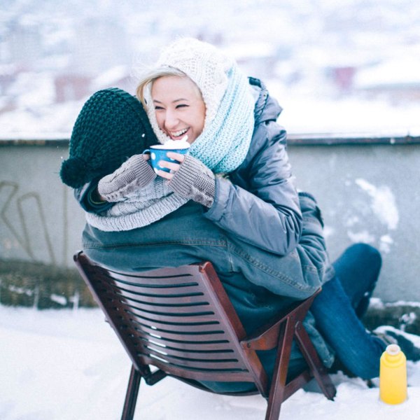 Vinterhansker for kvinner, 2 par varme strikkede fingerløse armvarmervotter