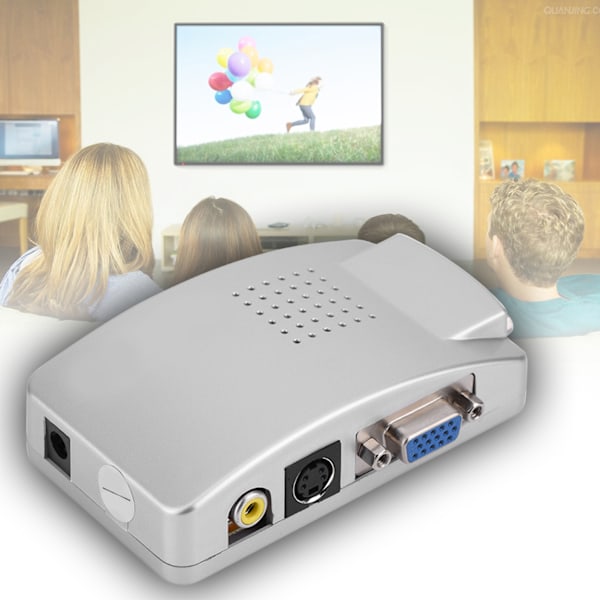 Universal PC-omvandlare Box för Dator Laptop PC VGA till TV AV RCA Signaladapter