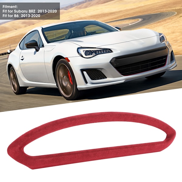 Sentral Konsoll Luftutløpsramme Trim AC Ventilasjon Suede Deksel Dekor Passer for Subaru BRZ 2013‑2020 Lys Rød