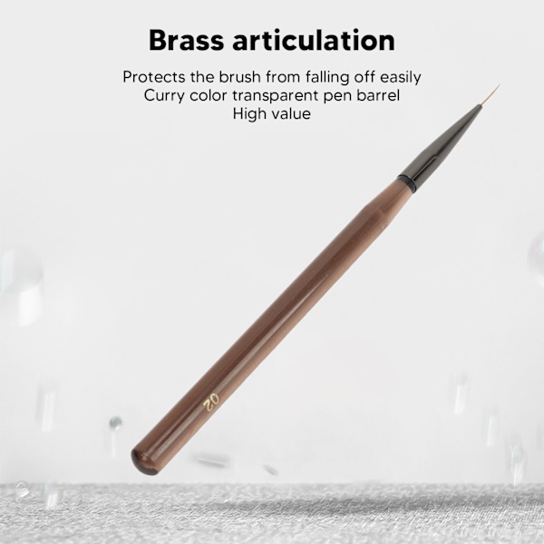 Negle Liner Pensel Professionel Grov Stang Neglekunst Tegnepensel Transparent Kaffe Lang