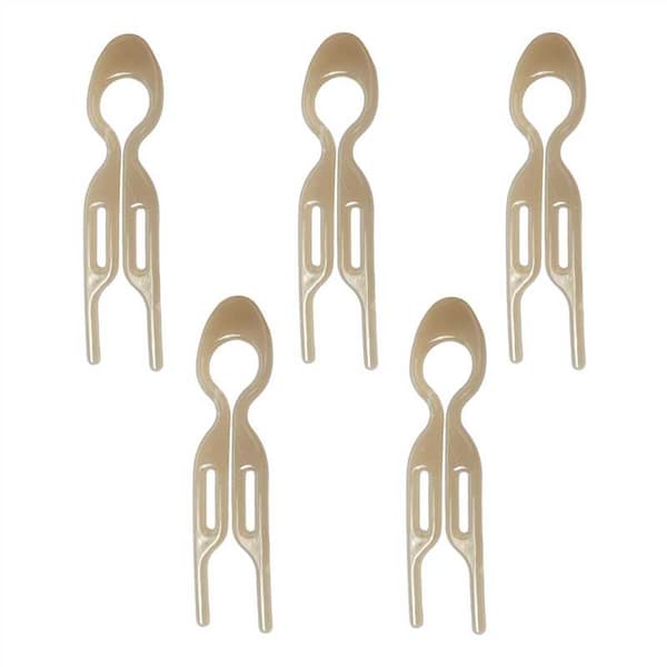 5 st U-formade hårkammar, franska hårnålar för kvinnor Beige Beige Beige