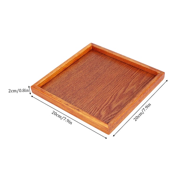 20*20*2cm Multi-purpose Wooden Tea Tray Serving Plate for Fruit Candy Coffee Food Home Hotel