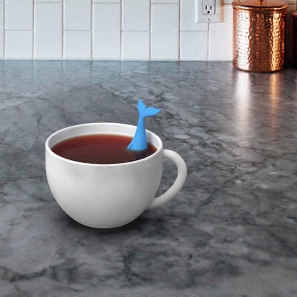 Silicone Tea Strainer, Tea Infuser, Large Blue Whale Shape, Food Grade Silicone Tea Infuser, Fun and Creative Loose Leaf Tea Strainer with Fine Mesh
