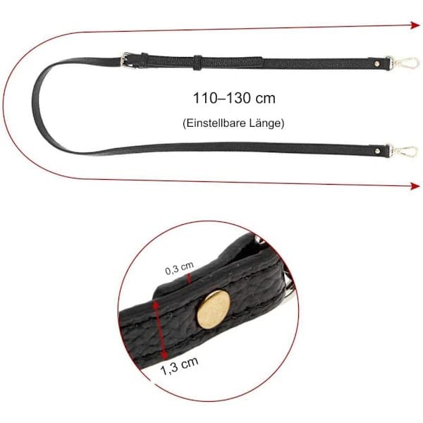 Skulderrem til kvinder 120 cm Justerbar Sort