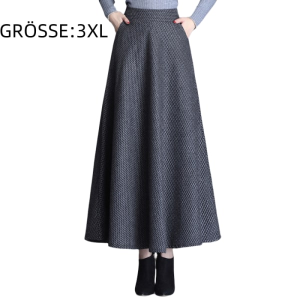 1stk-høst-vinter-halvkropp-kjole-mørk-grå-XL dark-gray 3XL