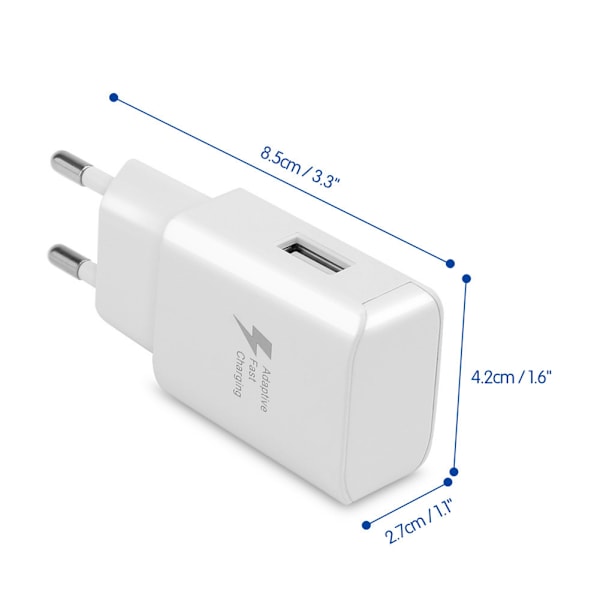 Adaptiv Snabbladdare Väggladdare AFC Sidoport USB Adapter QC Snabbladdare