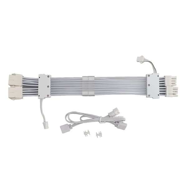 RGB PSU-kablar ARGB GPU Strömförsörjningskabel 2x8 Pin Förlängningskabelkit 5V 3Pin Synkroniserad för PC Chassi Vit