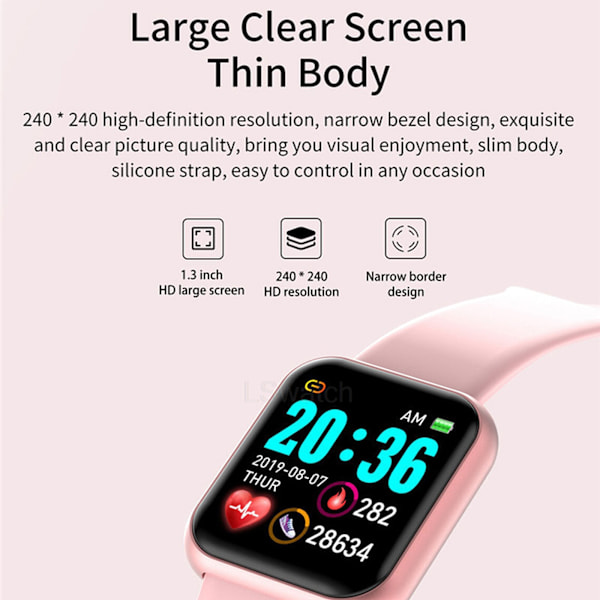 y68 Smart armband Puls Vattentät smart armband sport Bluetooth-klocka