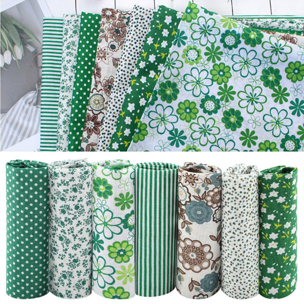 7 st 50*50 cm bomullstyg DIY blandade rutor förskurna sängkläder kvarter bunt 2#