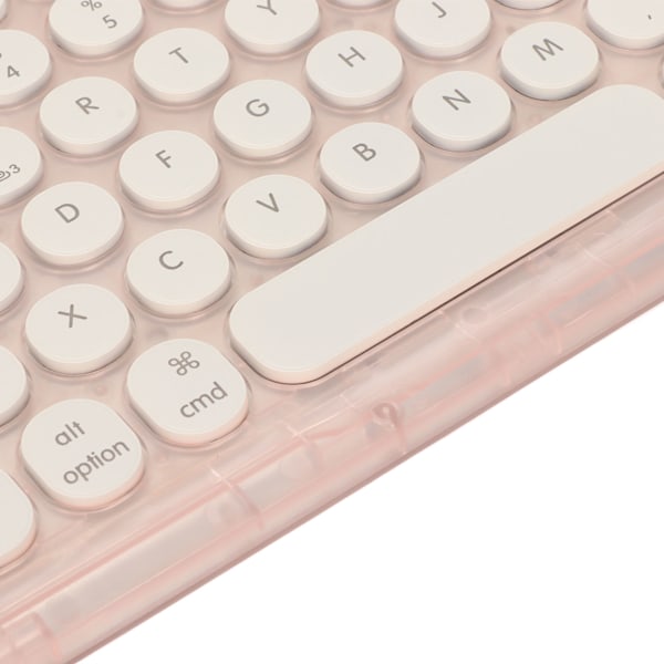 Retro Bluetooth Tangentbord Ultra Slim RGB Ljus Retro Trådlöst Mini Tangentbord för Hemresa Affärsresa Rosa