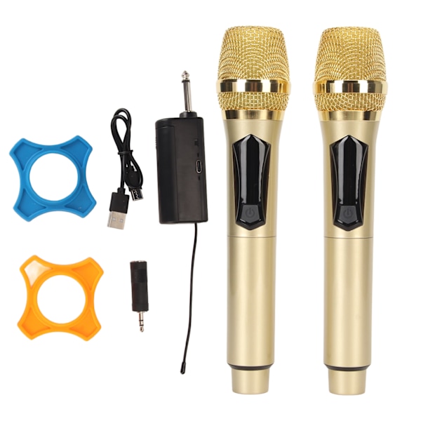 Trådlös Dynamisk Mikrofon Uppladdningsbar Automatisk Parkoppling Universell Handhållen Karaokemikrofon för Tal Bröllopsfest Sång