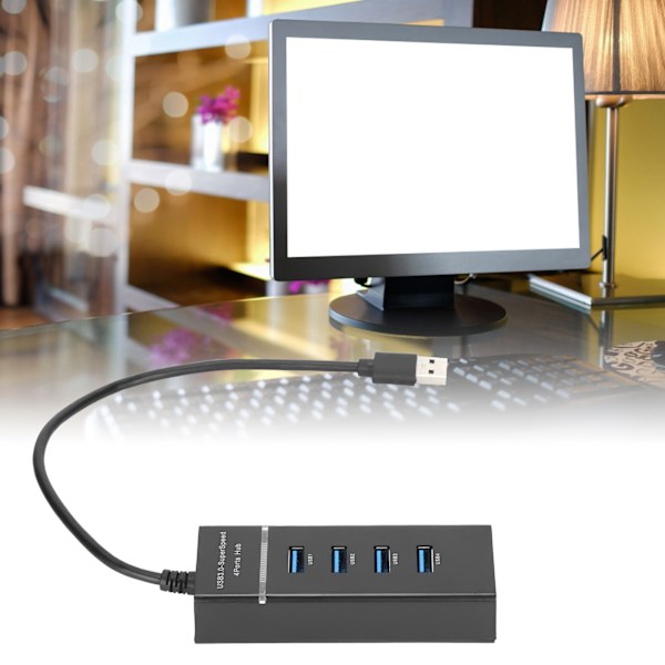 USB 3.0 HUB 4 Portar Höghastighets Slimmad Lättviktig Hot Plug USB-splitter för Windows / OS X / Linux