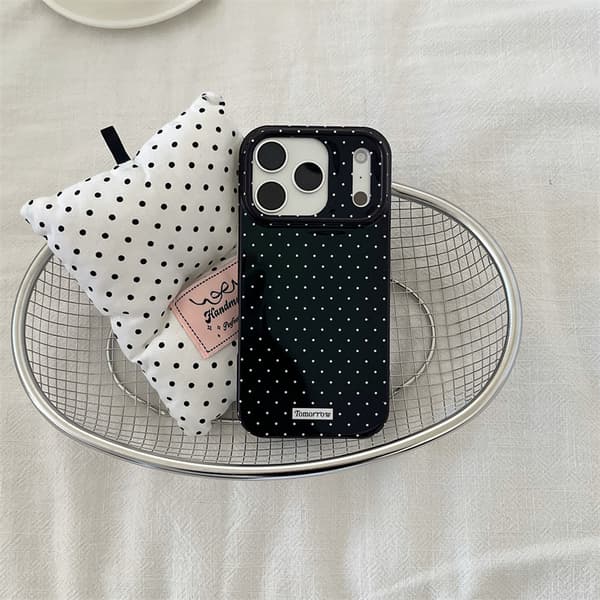 inewateri Compatible with iPhone 17 Pro Case, Cute Fashion Dotted Design, Soft TPU Slim Protective Case Black[TT] Black iPhone17Pro