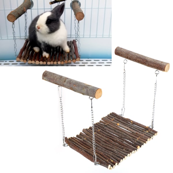 Kjæledyr sommerhengekøye Applewood Hengende Swing Cage Stående Bar Leker for Kanin Hamster Chinchilla