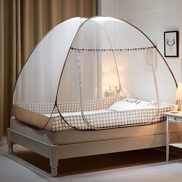 Myggnätssäng pop-up, hopfällbar säng myggnät, bärbart resemyggnät, myggcampingtält för utomhuscamping i sovrummet, lätt 1,2m