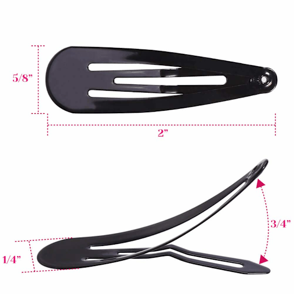 Grundläggande minimalistisk design hårklämma med slät ytbeläggning, snäppspännen som är bekväma och lätta att hantera, svarta håraccessoarer för