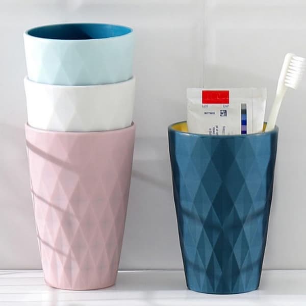 Tannbørsteholder, plastkopp, baderomstilbehør, nordisk stil, solid og fallbestandig, egnet for voksne