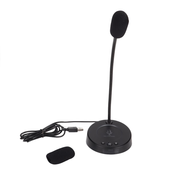 Skrivbordsmikrofon Brusreducering 360 Graders Metallslang Anti-interferens RGB USB Datormikrofon för Kontorsmöten