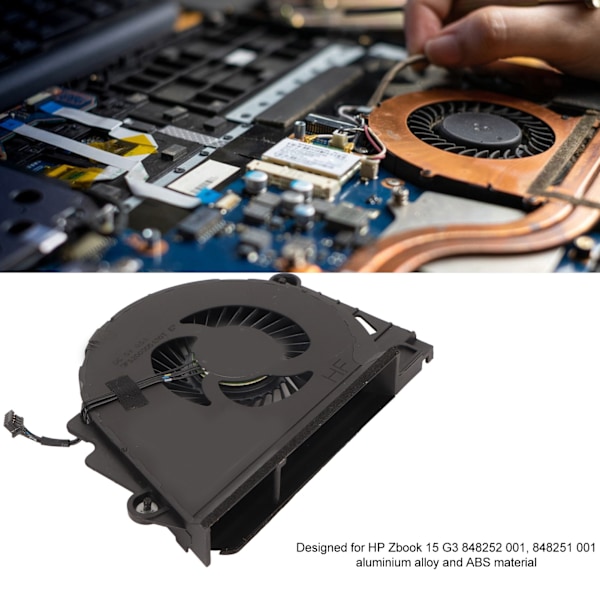 Laptop Kylfläkt 4Pin Ström Aluminiumlegering Lättvikt Kylfläkt för HP Zbook 15 G3 848252 001 848251 001 GPU Kylfläkt