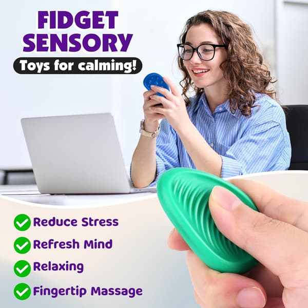 6-pack texturerade sensoriska orosstenar, mini lugnande fidgetleksaker för autistiska barn, stresslindrande studentpriser 6pcs