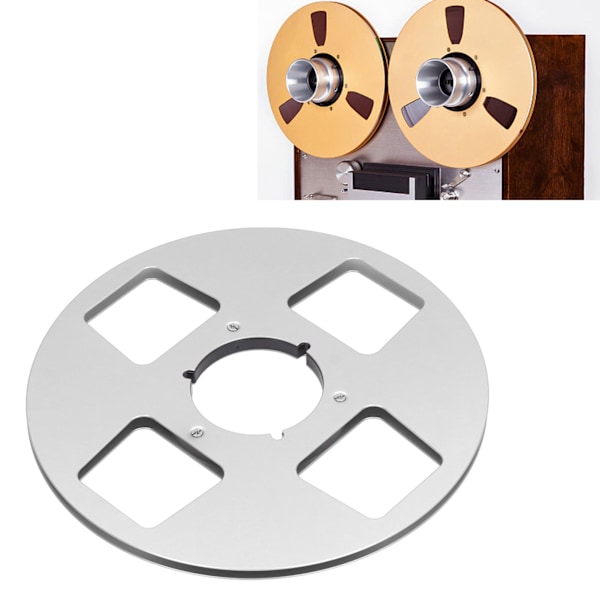 1/4 10,5 tums tom spole 4 hål Aluminiumlegering Öppningsspole Ljudupptagningsspole för rullbandspelare Silver