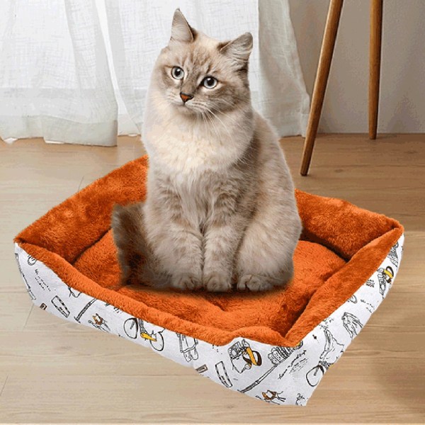 Supermjuk kattsäng för husdjur Bekväm varm kudde för husdjur rörlig sovmatta för husdjur Light Gray Coffee L