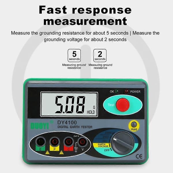 DY4100 Digitalt Resistansmeter Jordingsmåler Multimeter - Perfekt