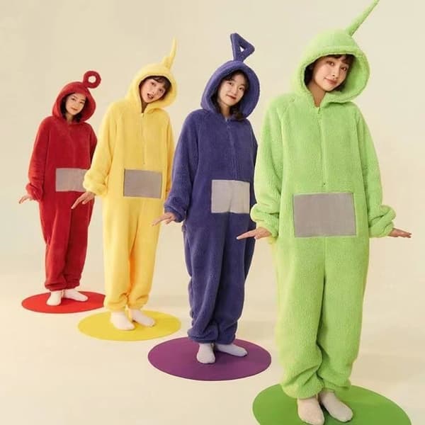 4-farvet Teletubbies heldragt pyjamas - sød og sjov - Perfekt Red M