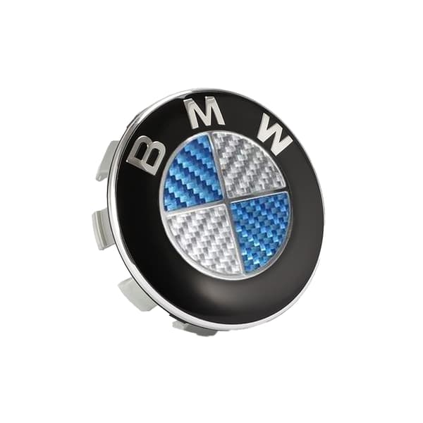 4-delars set - B MW Navkapslar/Hjulemblem - Fordon 68mm - Carbon