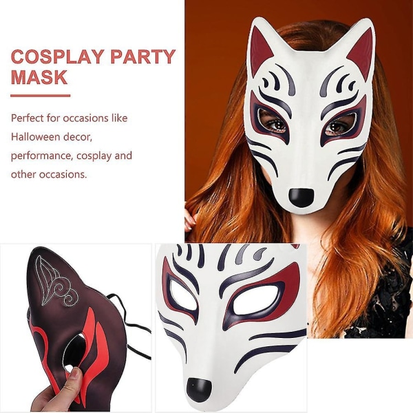 2 Eva-masker i form av en räv Festdekorationsmasker Festlig Halloween-mask i form av en räv Festdekoration - Perfet