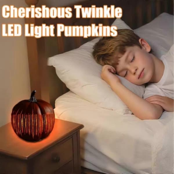 Twinkle LED Ljus Pumpor, Timer Belysta Glittrande Stjärnklara Natt Glas Pumpor - Perfekt Orange L 300g