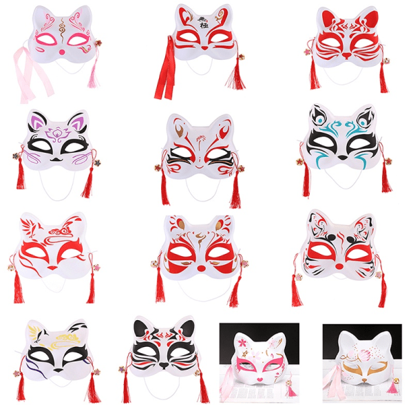 1st Anime Fox Masks Half Face Cat Mask Maskerad Festival Del - Perfet Color A1