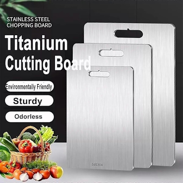 Titanium Skärbräda Dubbelsidig Titanium Köksbräda-Perfekt 24x15cm