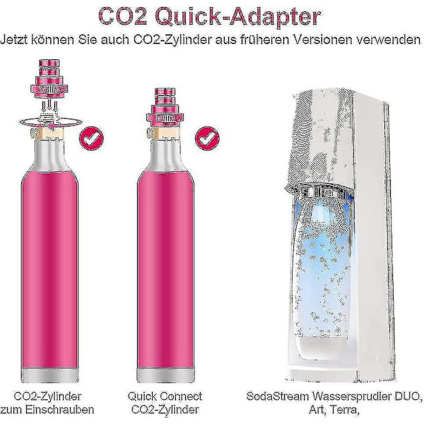 Hurtigkoblings CO2-adapter kompatibel med Sodastream Sprinklers Duo Art, Terra, Tr21-4 Jnnjv-Perfet