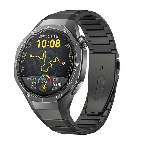 Titanium Alloy Urrem Kompatibel med Huawei Watch GT5 Pro 46mm - Perfekt Black