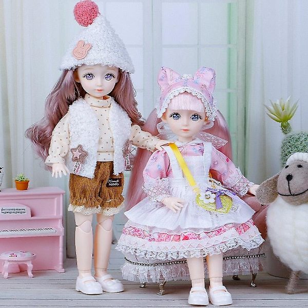 30 cm docka 1/6 Bjd docka eller kläder tillbehör prinsessa docka barn flickor födelsedagspresent leksaker - Perfekt 3 Doll and clothes (b)