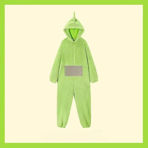 Unisex Teletubbies Kostumer Disi Onesies Lala Cosplay Pyjamas Voksen Pyjamas Dyre Nattøj Jumpsuit - Perfet M