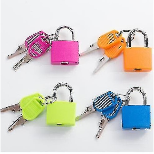 Kuffertlås, Mini hængelås med nøgle Små låse, til skoletaske - Perfet