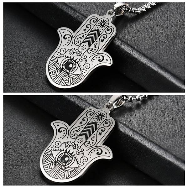 Hand of Fatima Halskjede Rustfritt stål Evil Eye Overcast Evil Eye Halskjede Anheng Halskjede Vennskap Halskjede U - Perfet A