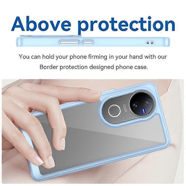 Kompatibel med vivo V50 5G Skal TPU + Akryl Skyddande Transparent Mobilskal - Perfekt Blue